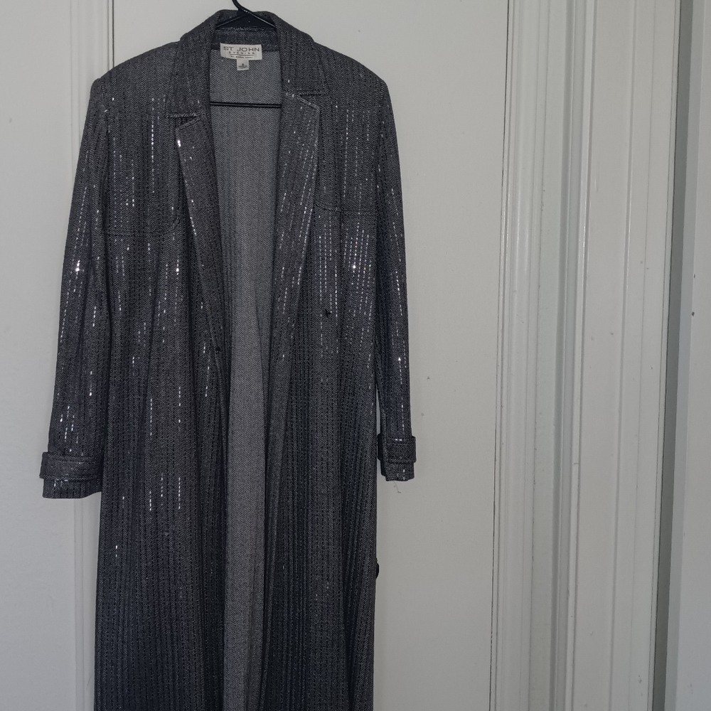 St. John Gray Sliver trench jacket
